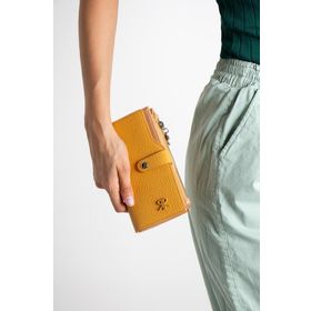 ImPolo Solin Hardal Taba 10x18.5 cm Kadın El ve Cep Cüzdanı