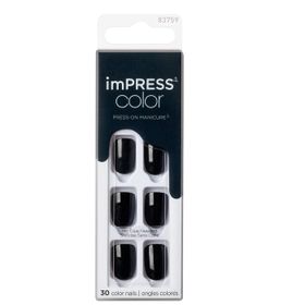 İmpress Color All Black Kısa Kendinden Yapışkanlı Takma Tırnak