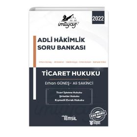 İmtiyaz Adli Hakimlik 2022 Soru Bankası Ticaret Hukuku - Temsil Kitap Yayınları