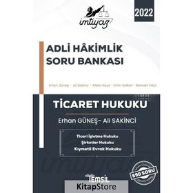 İmtiyaz Adli Hakimlik 2022 Soru Bankası Ticaret Hukuku - Temsil Kitap Yayınları