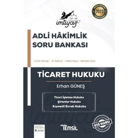 İmtiyaz Adli Hakimlik 2022 Soru Bankası Ticaret Hukuku - Temsil Kitap Yayınları