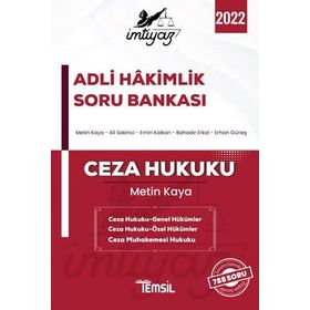 İmtiyaz Adli Hakimlik Soru Bankası Ceza Hukuku 2022 Temsil Kitap Yayınları