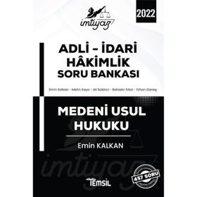 İmtiyaz Adli-İdari Hakimlik Soru Bankası Medeni Usul Hukuku 2022 Temsil Kitap Yayınları