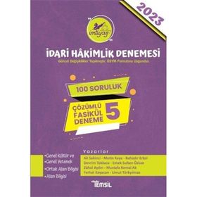 İmtiyaz İdari Hakimlik Denemesi Çözümlü 5 Deneme Temsil Kitap