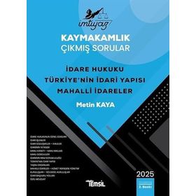 İmtiyaz Kaymakamlık Çıkmış Sorular İdare Hukuku Türkiye`nin İdari Yapısı Mahalli İdareler - Temsil Kitap
