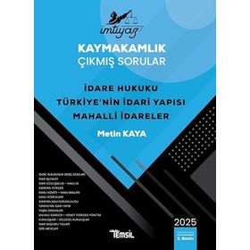 İmtiyaz Kaymakamlık Çıkmış Sorular İdare Hukuku Türkiye`nin İdari Yapısı Mahalli İdareler - Temsil Kitap