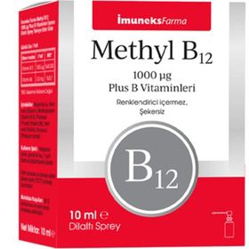 İmuneks Farma Methyl B12 1000 mcg 10 ml Dilaltı Sprey