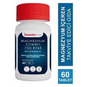 Imuneksfarma Magnezyum Combo Üçlü Etki 200 mg 60 Tablet