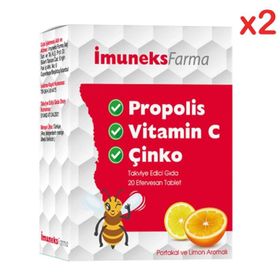 Imuneksfarma Propolis Vitamin C Çinko 2x20 Efervesan Tablet