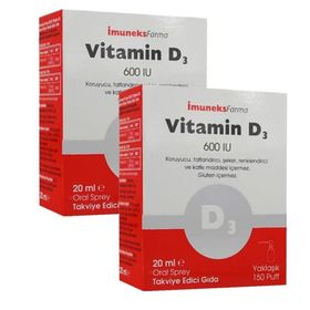 Imuneksfarma Vitamin D3 600 IU 2x20 ml Damla