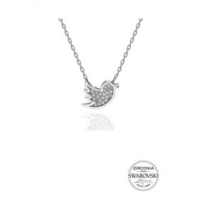 İn Dubai Silver DBSK2344 Swarovski Taşlı Pırlanta Modeli Kuş Gümüş Kolye