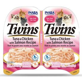 Inaba 2x35 gr Twins Jöle İçinde Ton Balıklı Somonlu ve Tavuklu Yetişkin Konserve Kedi Maması