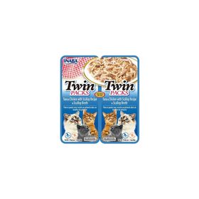 Inaba 2x40 GR Twin Packs Deniz Taraklı, Ton Balıklı ve Tavuklu Kedi Çorbası
