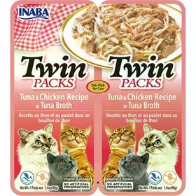 Inaba 2x40 GR Twin Packs Ton Balıklı ve Tavuklu Kedi Çorbası