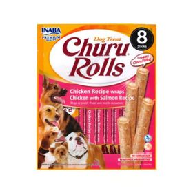 Inaba Churu Rolls Sticks Tavuk Sargılı Somonlu 12x8 gr Köpek Ödül Maması