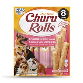 Inaba Churu Rolls Sticks Tavuk Sargılı Somonlu 12x8 gr Köpek Ödül Maması