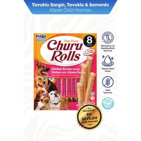 Inaba Churu Rolls Sticks Tavuk Sargılı Somonlu 12x8 gr Köpek Ödül Maması