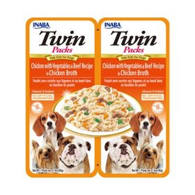 Inaba Churu Twin Packs Tavuklu Sebzeli ve Biftekli 2x40 gr Köpek Çorbası