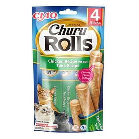 Inaba Ciao Churu Rolls Sticks Tavuk Sargılı Ton Balıklı 4x10 gr Kedi Ödül Maması