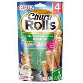 Inaba Ciao Churu Rolls Sticks Tavuk Sargılı Ton Balıklı 4x10 gr Kedi Ödül Maması
