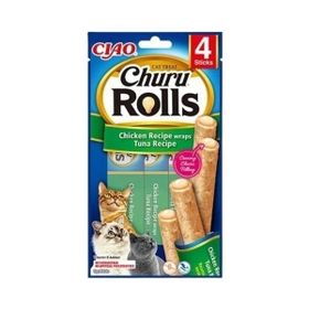 Inaba Ciao Churu Rolls Sticks Tavuk Sargılı Ton Balıklı 4x10 gr Kedi Ödül Maması