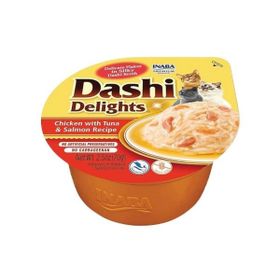 Inaba Ciao Dashi Delights Tavuklu Ton ve Somon Balıklı 70 gr Kedi Çorbası