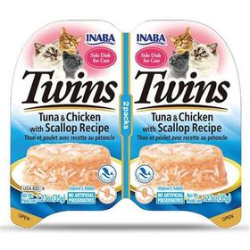 Inaba Twins Ton Balıklı Deniz Taraklı ve Tavuklu 2x35 gr Kedi Ödül Jölesi