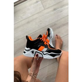 İnan Ayakkabı Y1105 Siyah Turuncu Kadın Sneaker