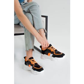 İnan Ayakkabı Y1105 Siyah Turuncu Kadın Sneaker