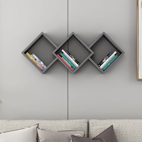 Inarch Dizayn Antrasit Galaxy Duvar Rafı