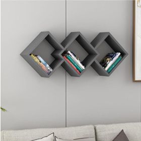 Inarch Dizayn Antrasit Galaxy Duvar Rafı