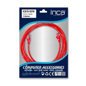 Inca ICAT6-03TK 3m Kırmızı Kablo