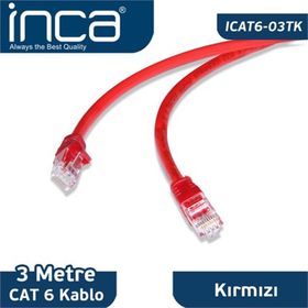 Inca ICAT6-03TK 3m Kırmızı Kablo