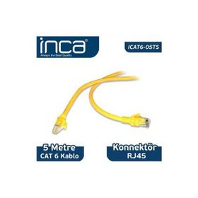 Inca ICAT6-05TS CAT6 5 M Sarı Kablo