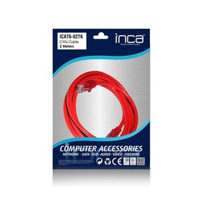 Inca ICAT6-20K  2 mt Kırmızı Cat6 Kablo
