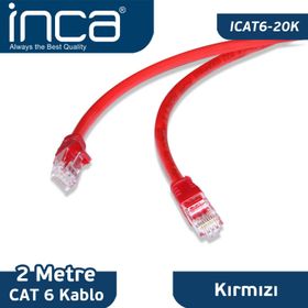 Inca ICAT6-20K  2 mt Kırmızı Cat6 Kablo
