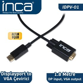 Inca IDPV-01 Displayport -Vga 1.8 mt Blister Kablo