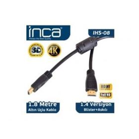 Inca IHS-08 Altın Uçlu HDMI Kablo