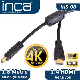 Inca IHS-08 Altın Uçlu HDMI Kablo