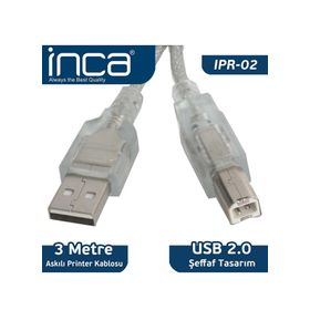Inca IPR-02 3 mt USB 2.0 Printer Yazıcı Kablosu