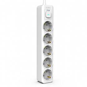 Inca IPW-44GB 5 Port Akım Korumalı 1.5 m Beyaz LED Tuşlu Priz