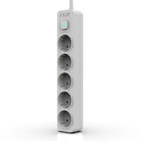 Inca IPW-44GB 5 Port Akım Korumalı 1.5 m Beyaz LED Tuşlu Priz
