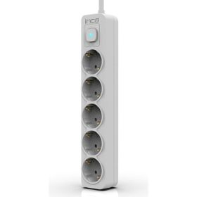 Inca IPW-44GB 5 Port Akım Korumalı 1.5 m Beyaz LED Tuşlu Priz