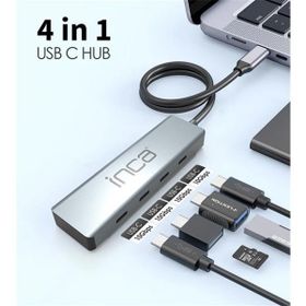 Inca ITPT-4T Type-C Hub X4 Type-C Port 3.1 10 GBPS Alüminyum Kasa Çoklayıcı