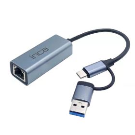 Inca IUTP-01T USB 3.0 Type-C 3.1 Ethernet RJ45 1000 Mbps Alüminyum Kasa Çoklayıcı
