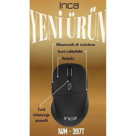 Inca IWM-397T Siyah Bluetooth 2.4G Led Gösterge Ekranı Şarjlı Mouse