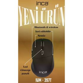 Inca IWM-397T Siyah Bluetooth 2.4G Led Gösterge Ekranı Şarjlı Mouse