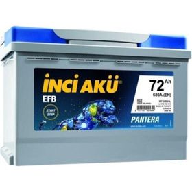 İnci Akü EFB Pantera 2021 12 V 72 Ah 680A cca Start-Stop Araç Akü