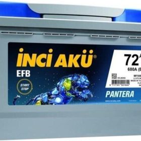 İnci Akü EFB Pantera 2021 12 V 72 Ah 680A cca Start-Stop Araç Akü