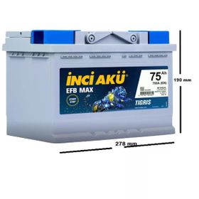 İnci EFB Tigrisi 12 V 75 Ah Start Stop Akü